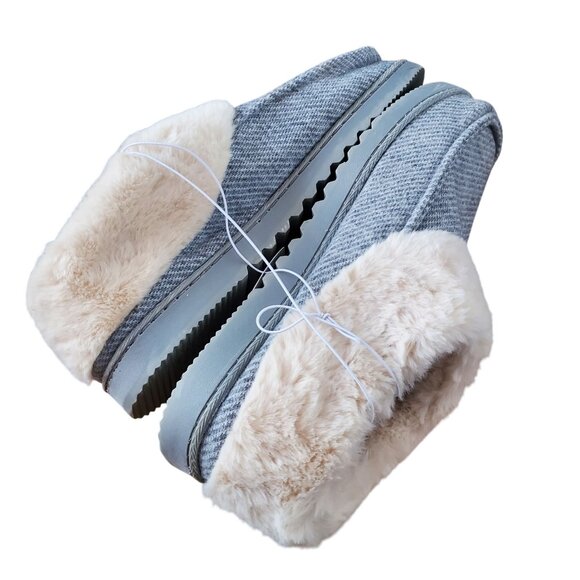 Dearfoams 11/12 Women Faux Fur House Shoes Slippers Corduroy Winter Slip-on XL - Picture 2 of 12